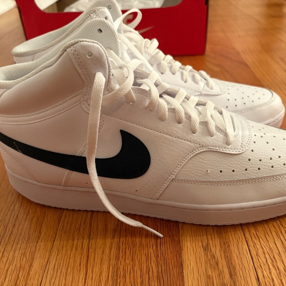Nike Court Vision Mid White Black size 14 VGUC with box - Picture 6 of 7